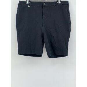 LAUREN RALPH LAUREN Women's Plus Size Black Solid Bermuda Shorts SZ 18W